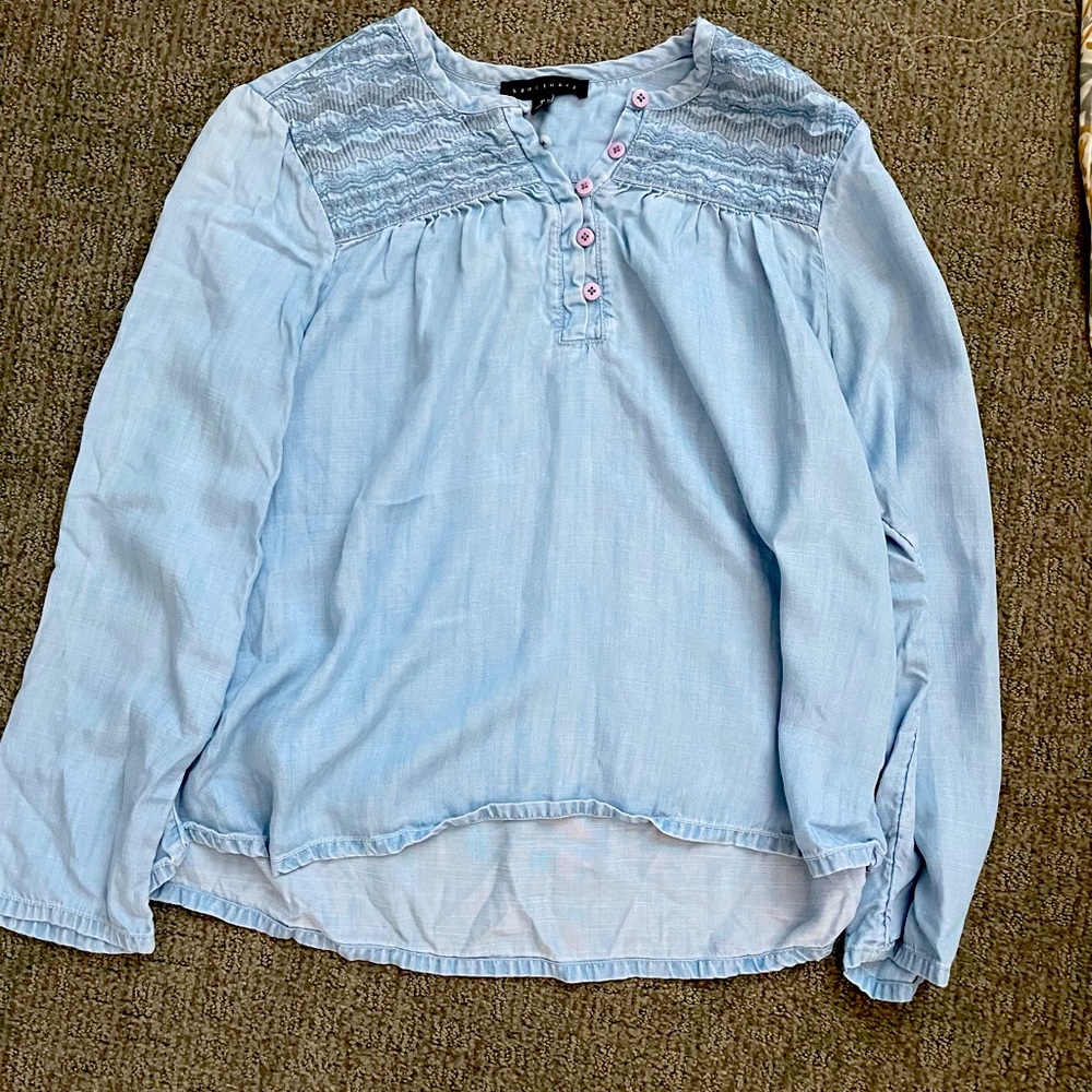 Sancutary soft DENIM top size S/M NWOT long sleeve